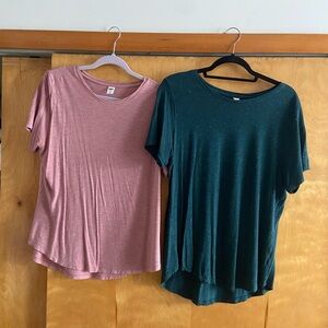 Old Navy Sparkle Pink and Teal Short Sleeve Tees